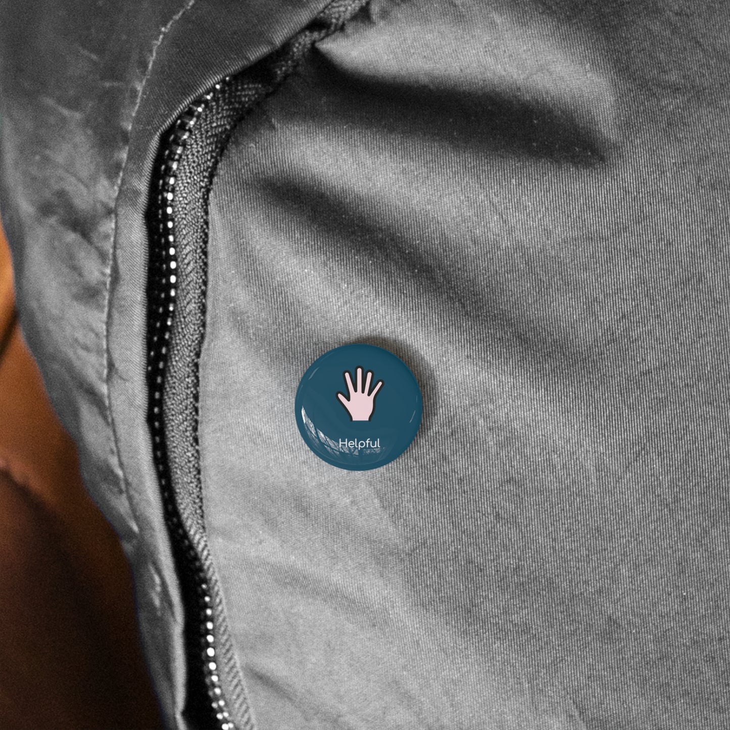 Round Pin Badge (Helpful)