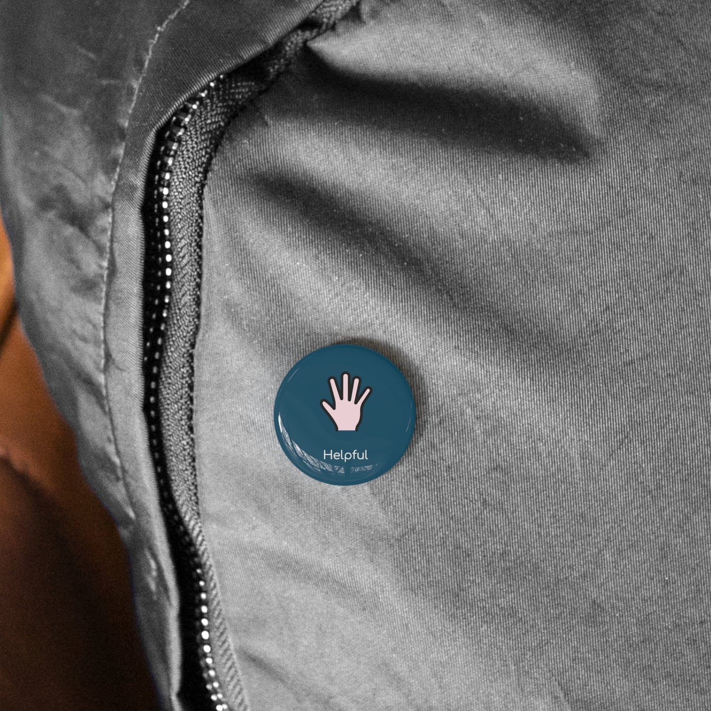 Round Pin Badge (Helpful)