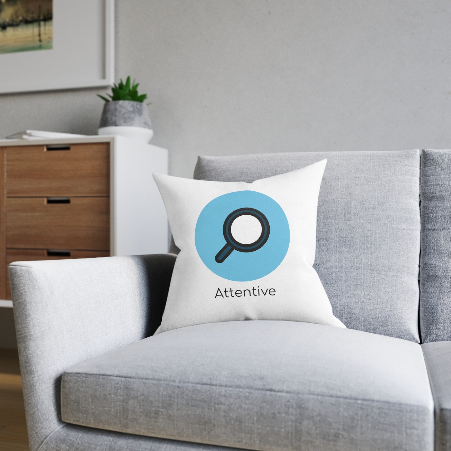 Square Pillow - Attentive