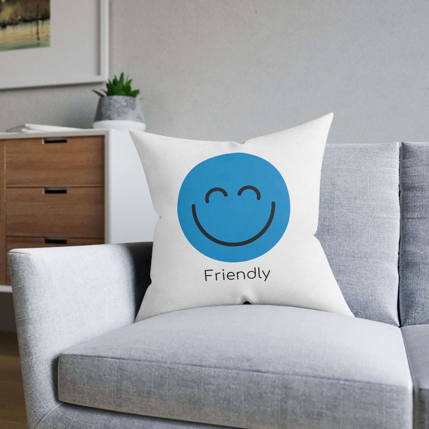Square Pillow - Friendly