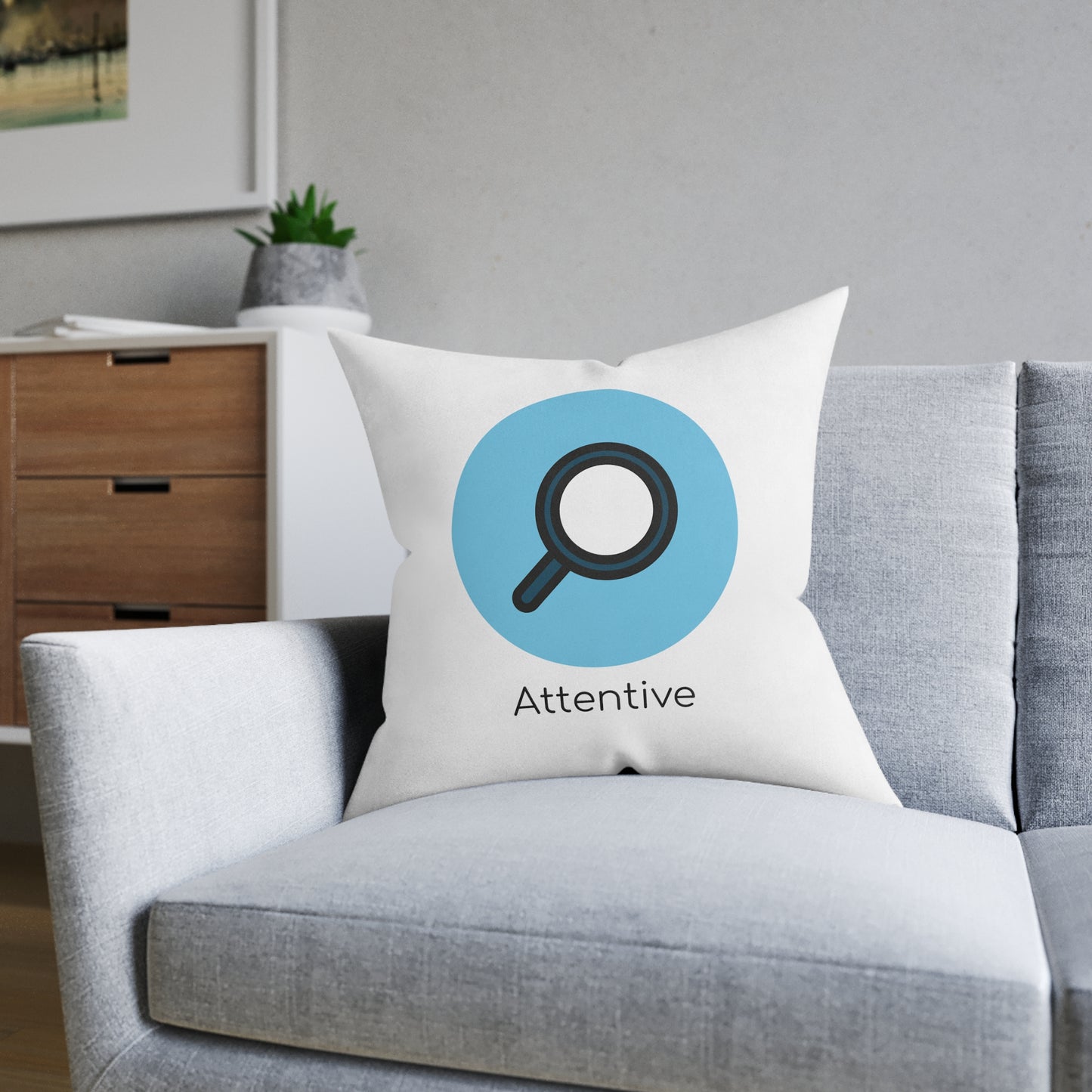 Square Pillow - Attentive